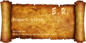 Bogert Ulrik névjegykártya